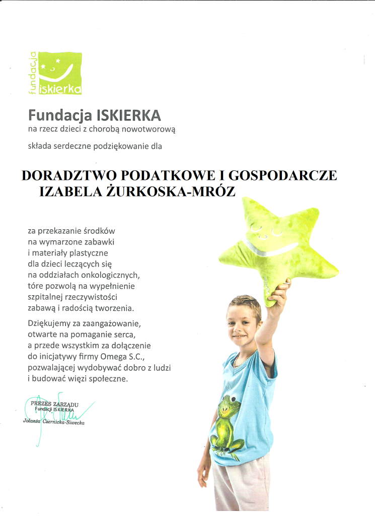 dyplom z podziękowaniem